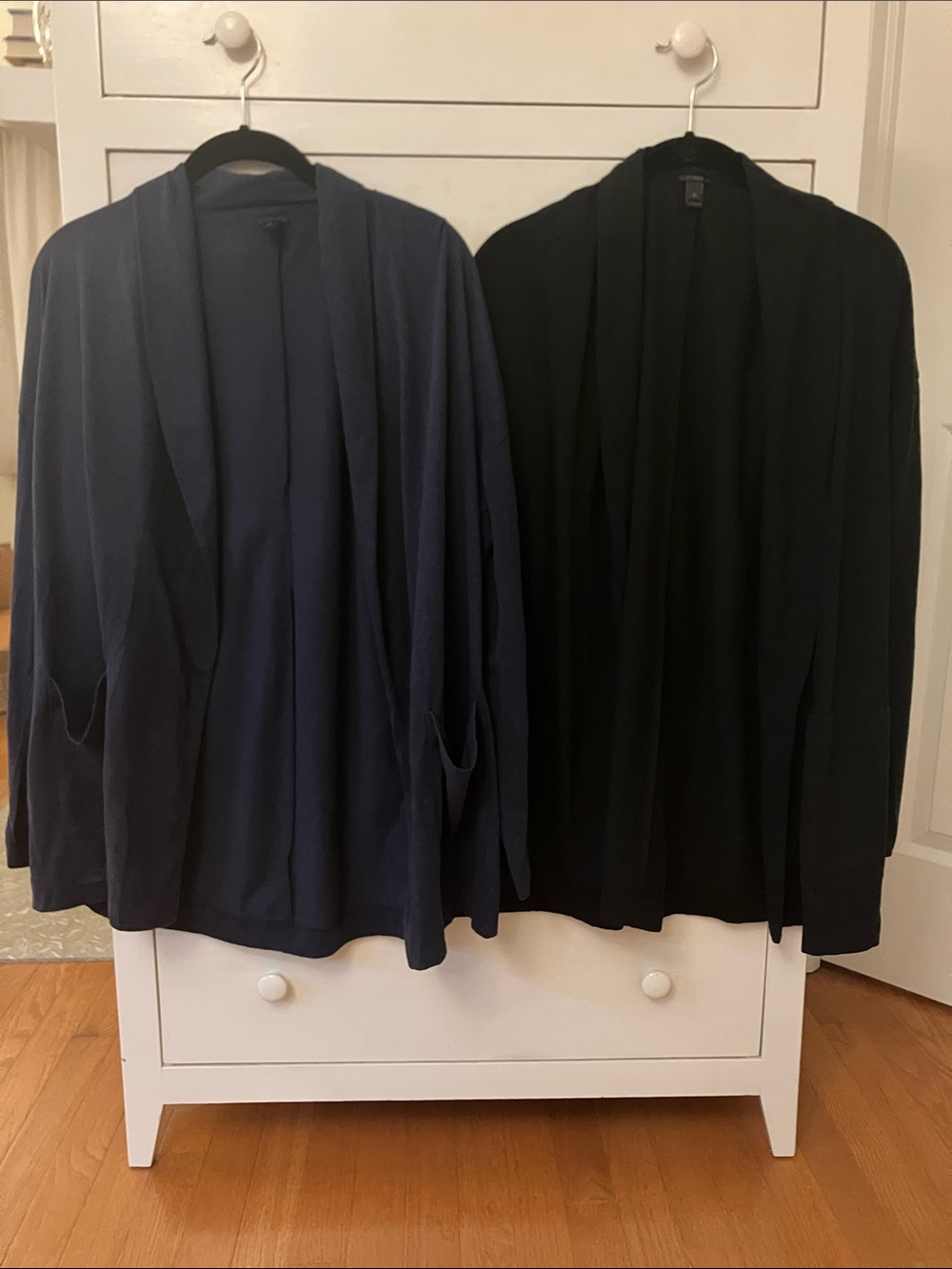 J. Crew Set of 2 open Cardigan - Black + Navy